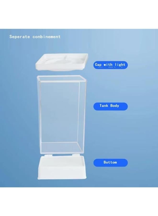 مجموعة حوض أسماك بيتا الشفاف مع إضاءة وحامل من أحواض أسماك نانو - Image 4